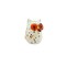 CC Home Furnishings Decorative Glass Owl Figurine - 4.5" - White and Orange
